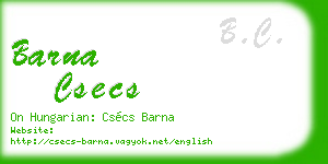 barna csecs business card